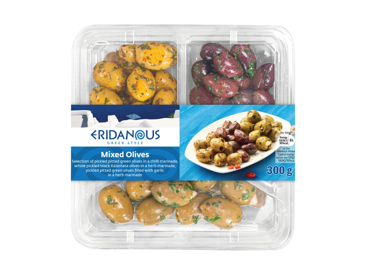 Kirdamlık brand meze platter with roasted potatoes and olives.