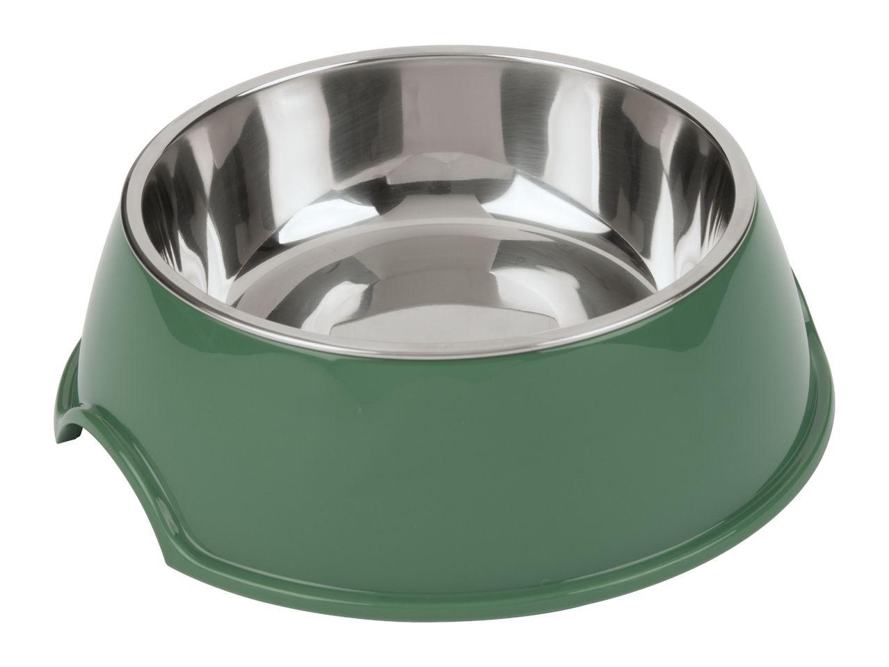 A green Zoofari Pet Bowl on a white background