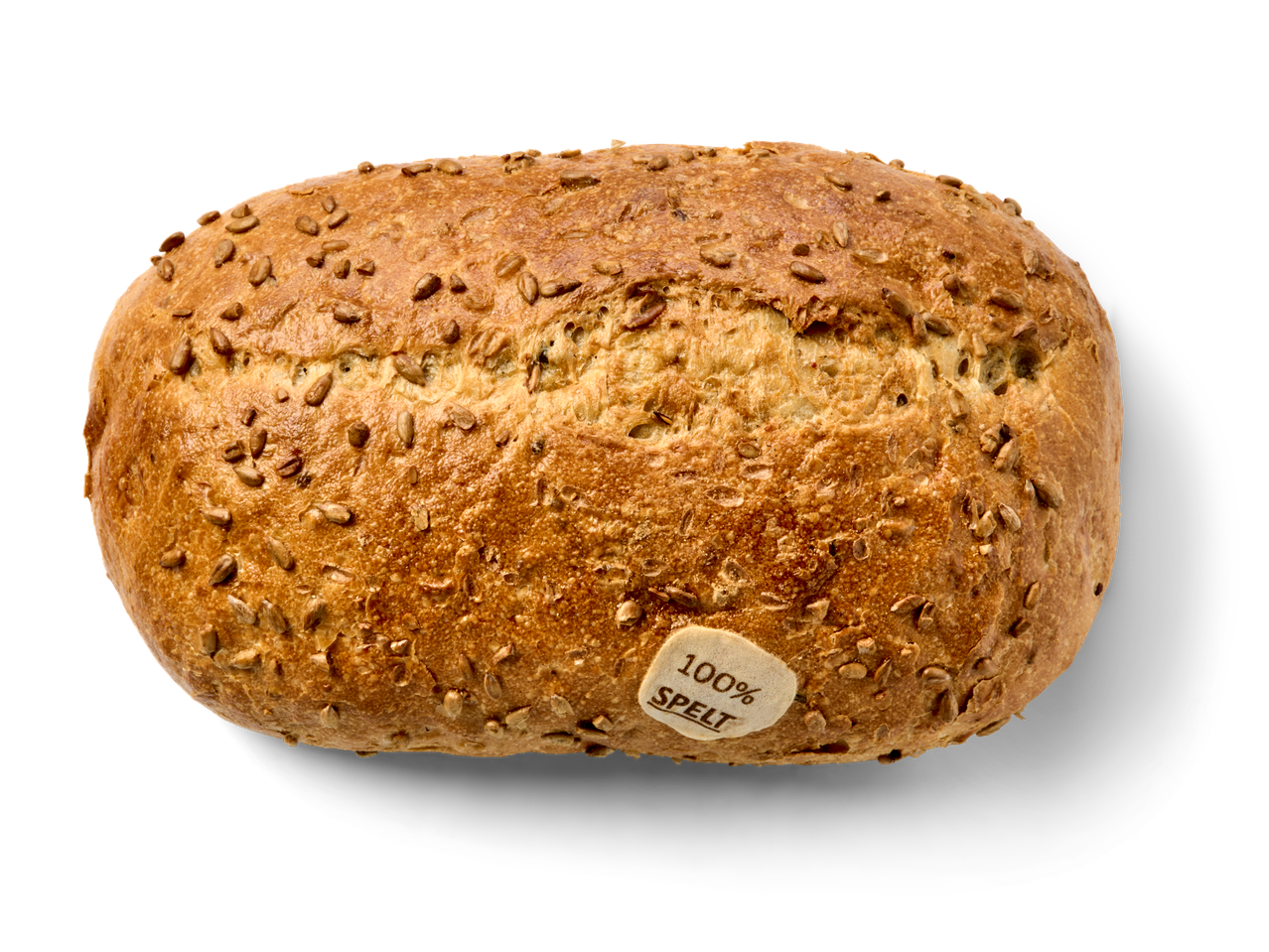 100% spelt broodje, bestrooid met zonnebloempitten.