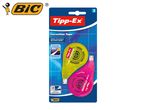 BIC Tipp-Ex Easy Correct correction tape, two-pack in yellow and pink.