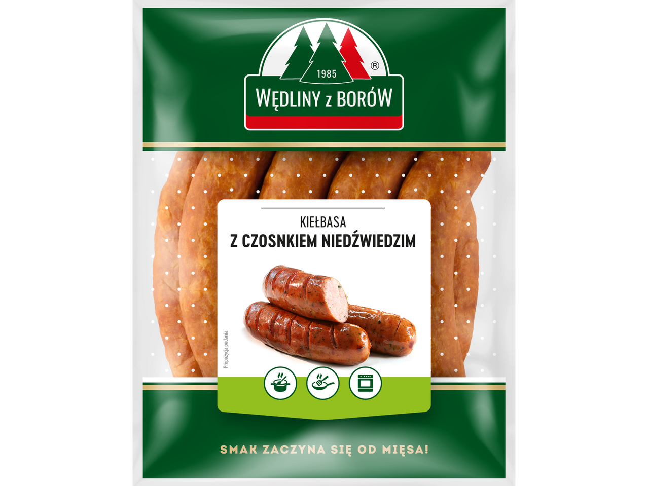 Kiełbasa z czosnkiem niedźwiedzim