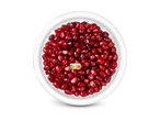 Verse granaatappelpitjes in een doorzichtige kom, met Nutri-Score A en 90g.