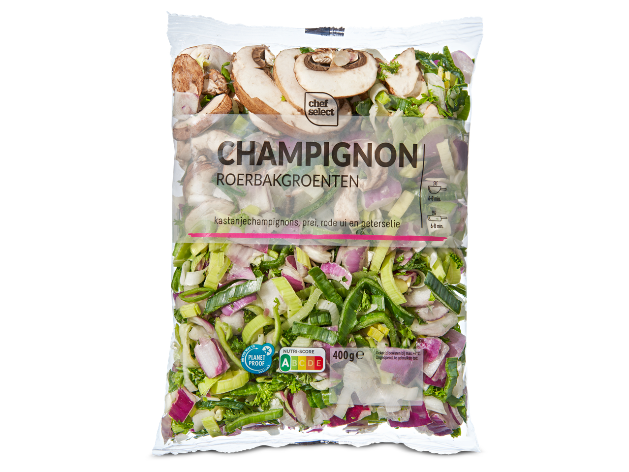 Chef Select: mix van champignons, prei, rode ui en peterselie.