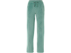 Pantaloni de pijama de damă esmara® din velur, cu buline, de culoare verde mentă