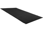 A rectangular piece of black felt, with a slightly coarse texture, on a black background.