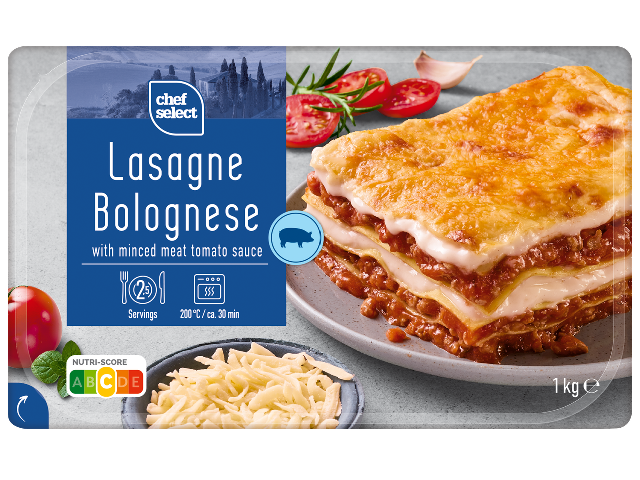 Лазаня Болонезе с кайма в доматен сос, 1 кг, с Nutri-Score C.