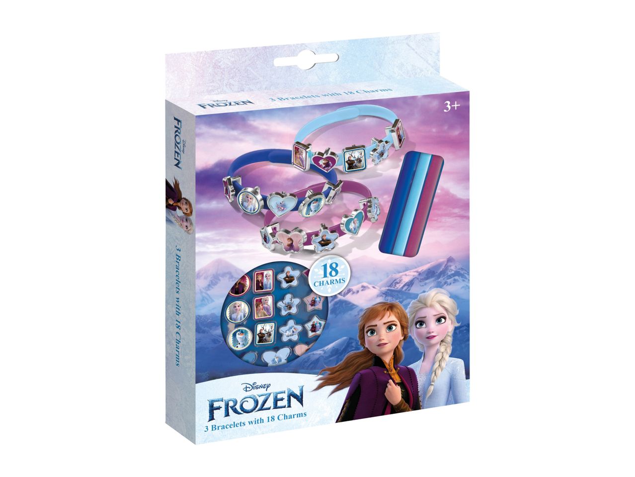 3 Frozen bracelets with 18 charms.