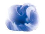 A clump of blue and white putty or slime.