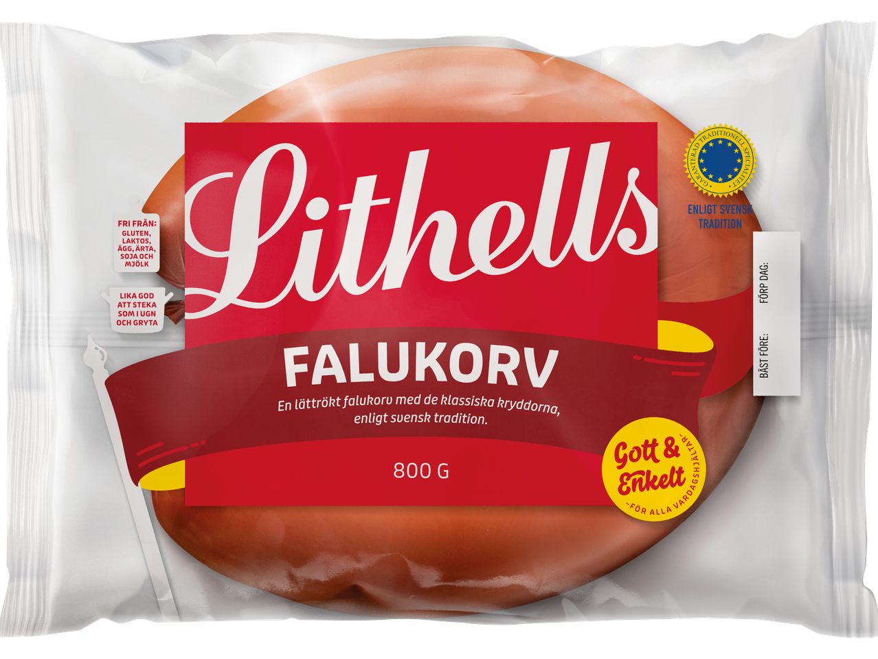 Lithells Falukorv, 800g, enligt svensk tradition.