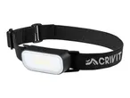 Black headlamp with an adjustable elastic strap and a wide LED light panel.