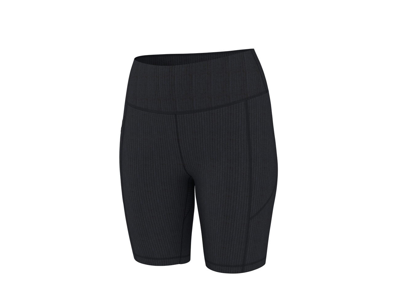 CRIVIT moteriški trumpi tamprės tamsiai pilkos spalvos su briaunota tekstūra.