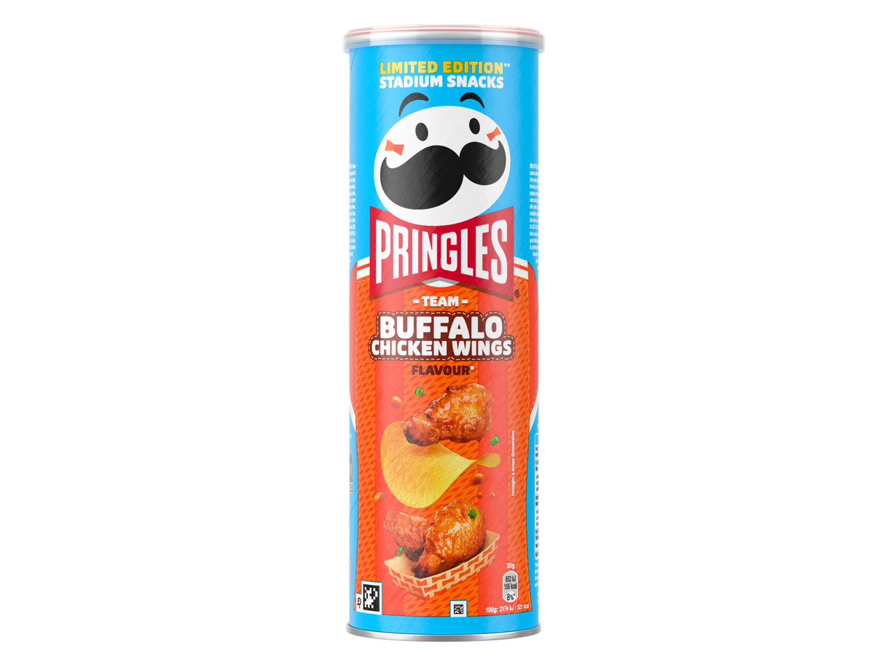 Boîte de chips saveur ailes de poulet Buffalo, édition limitée Stadium Snacks.