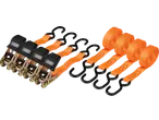 ULTIMATE SPEED® Ratchet Strap Set with orange straps and black hooks