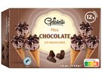 Кутия с 12 мини сладоледи във фунийка Gelatelli, шоколад.