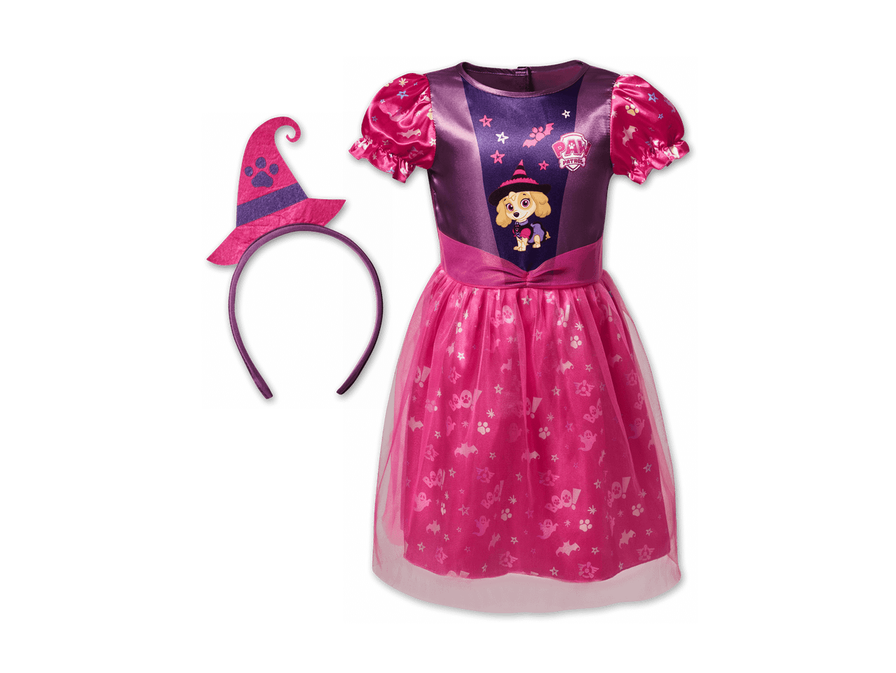 Paw Patrol Skye Hexenkostüm mit einem Kleid und einem Hexenhut-Haarreif