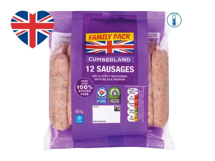 12 British Cumberland Pork Sausages