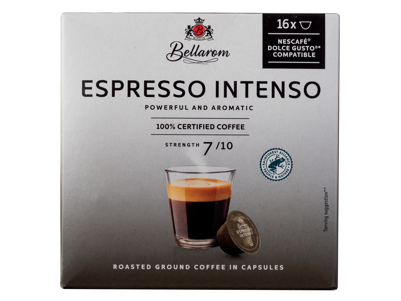 Cápsulas de café Bellarom Espresso Intenso, compatíveis com Nescafé Dolce Gusto.