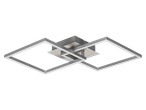 Moderna LED stropna svjetiljka s dva preklapajuća kvadratna okvira u metalik završnici