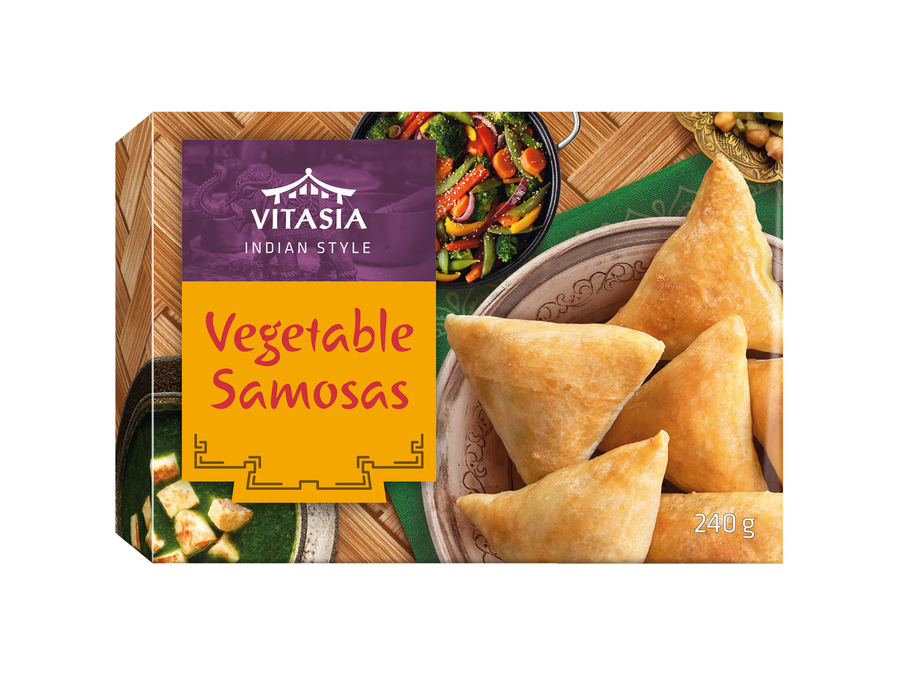 VitaAsia vegetarische samosa's, Indiase stijl.