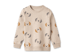 Beigefarbenes Sweatshirt mit Hundemotiven