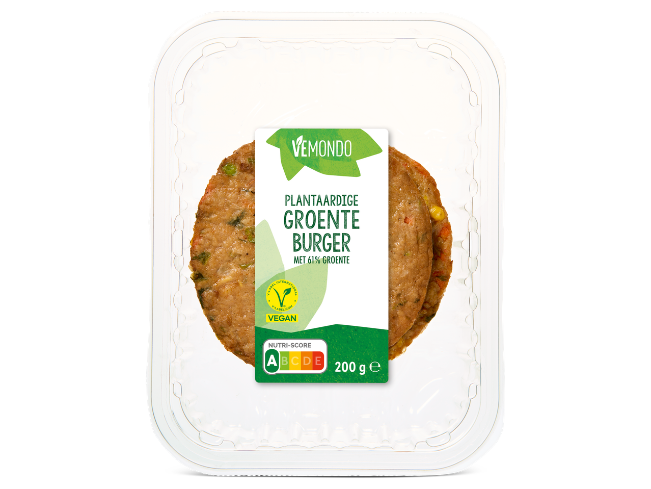 Vemondo vegetarische burgers: Vegan, 61% groenten.