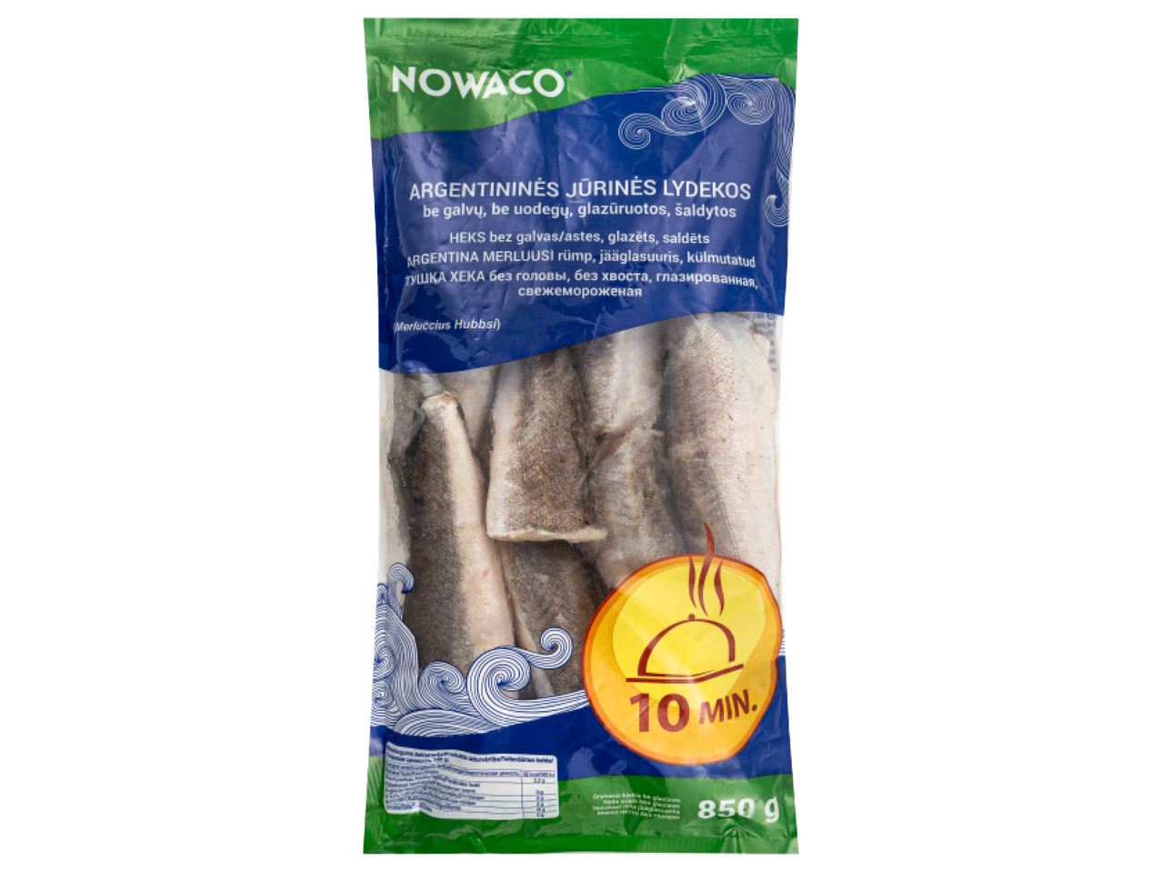 NOWACO külmutatud Argentina merluusi filee, pea ja sabata, 850g