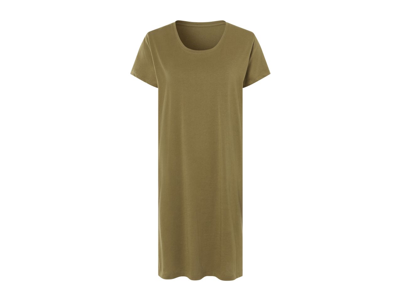 Olive green long t-shirt dress.