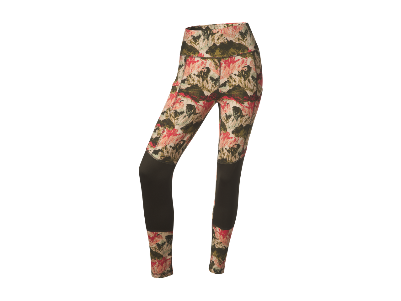 CRIVIT Ladies' Thermal Sports Leggings with a colorful abstract pattern.