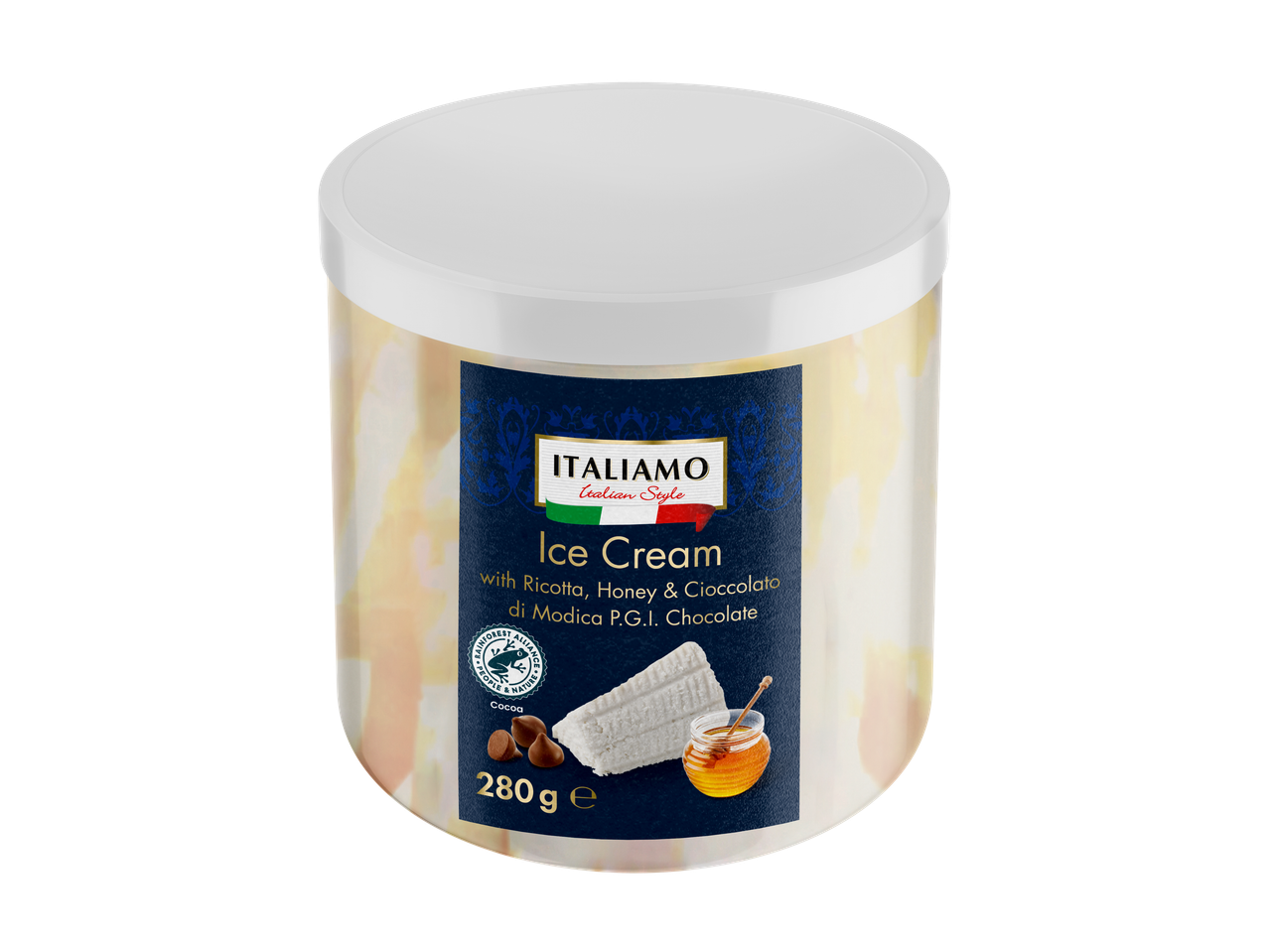 ITALIAMO saldējums ar rikotu, medu un Modica P.G.I. šokolādi, 280g