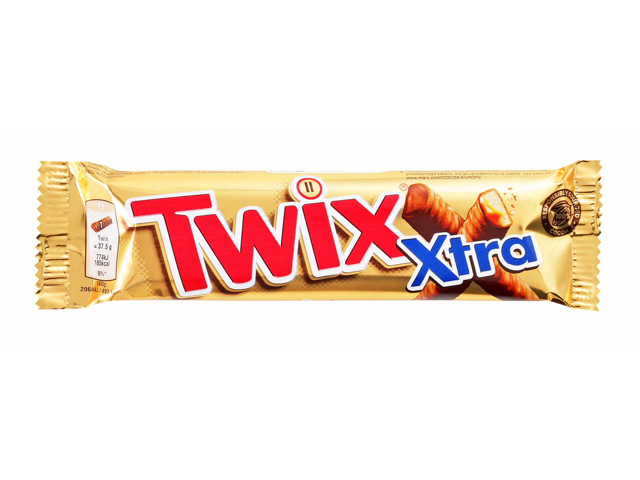 Čokoladna ploščica Twix Xtra.