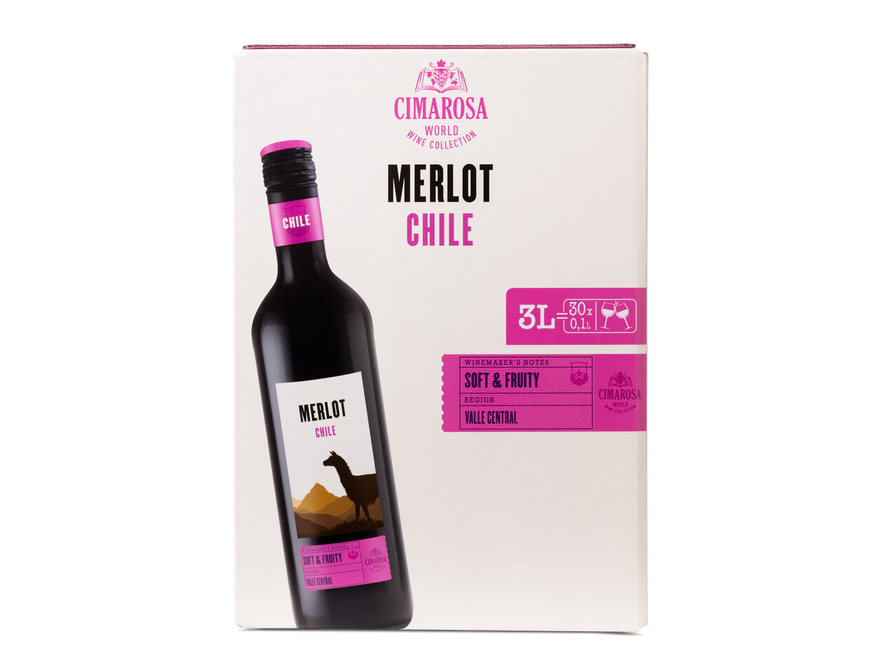 Cimarossa Chileense Merlot, 3L doos.