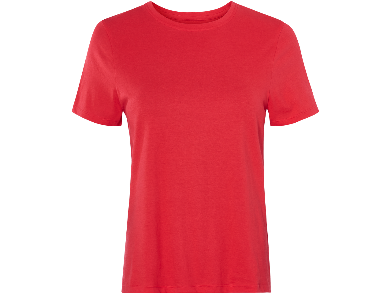 Raudoni moteriški marškinėliai.