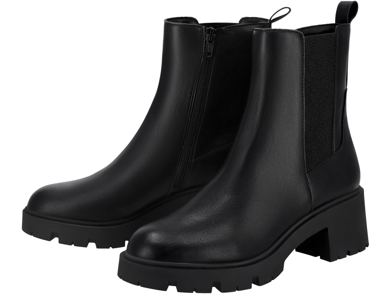 Botins pretos Esmara com fecho e inserção elástica.