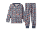 Blauer Pyjama mit Blumenmuster