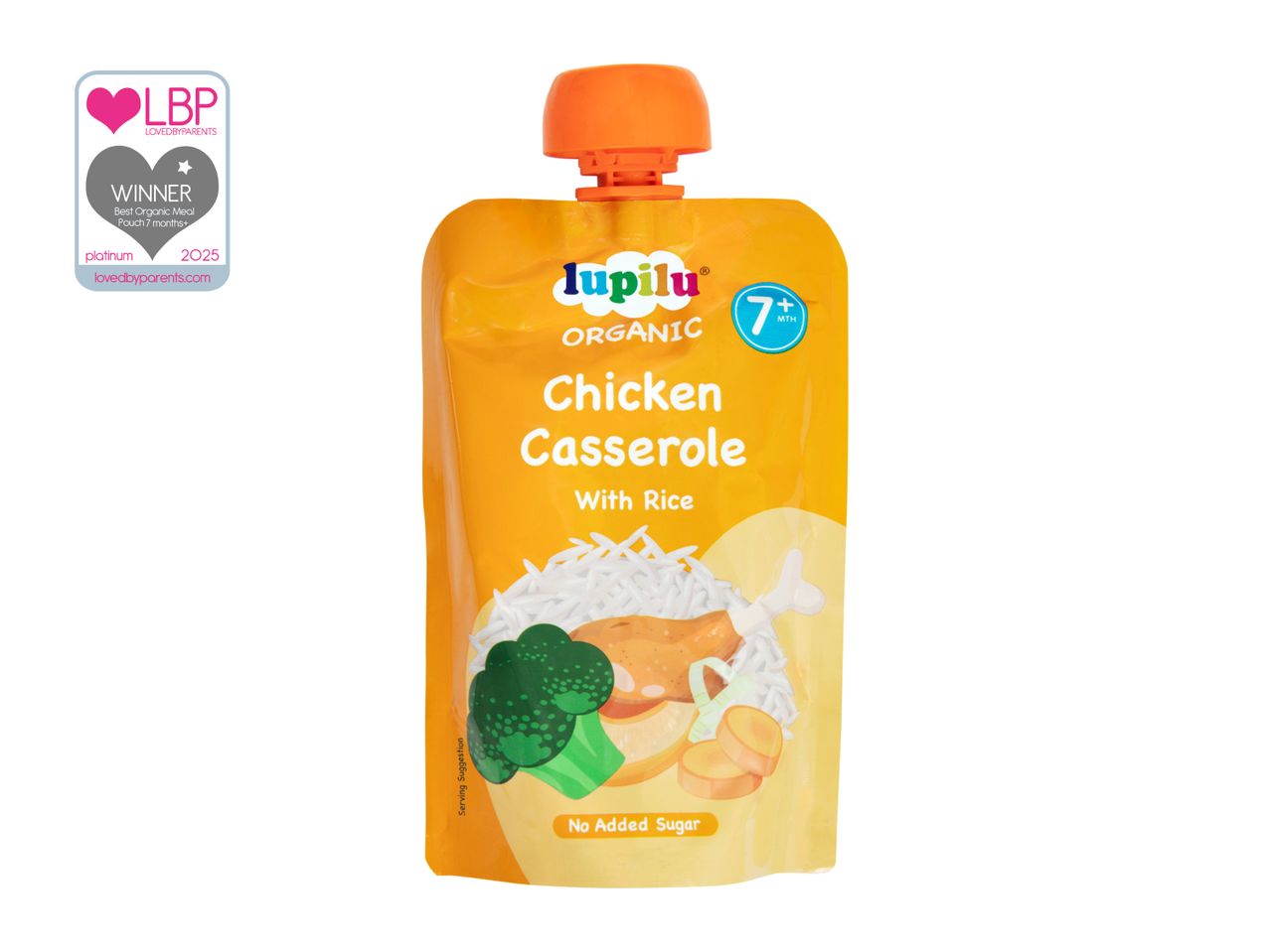 Hipp Organic Chicken Casserole baby food pouch for 7+ months.