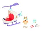 Bluey toy helicopter playset with a Bluey figure and tools.
