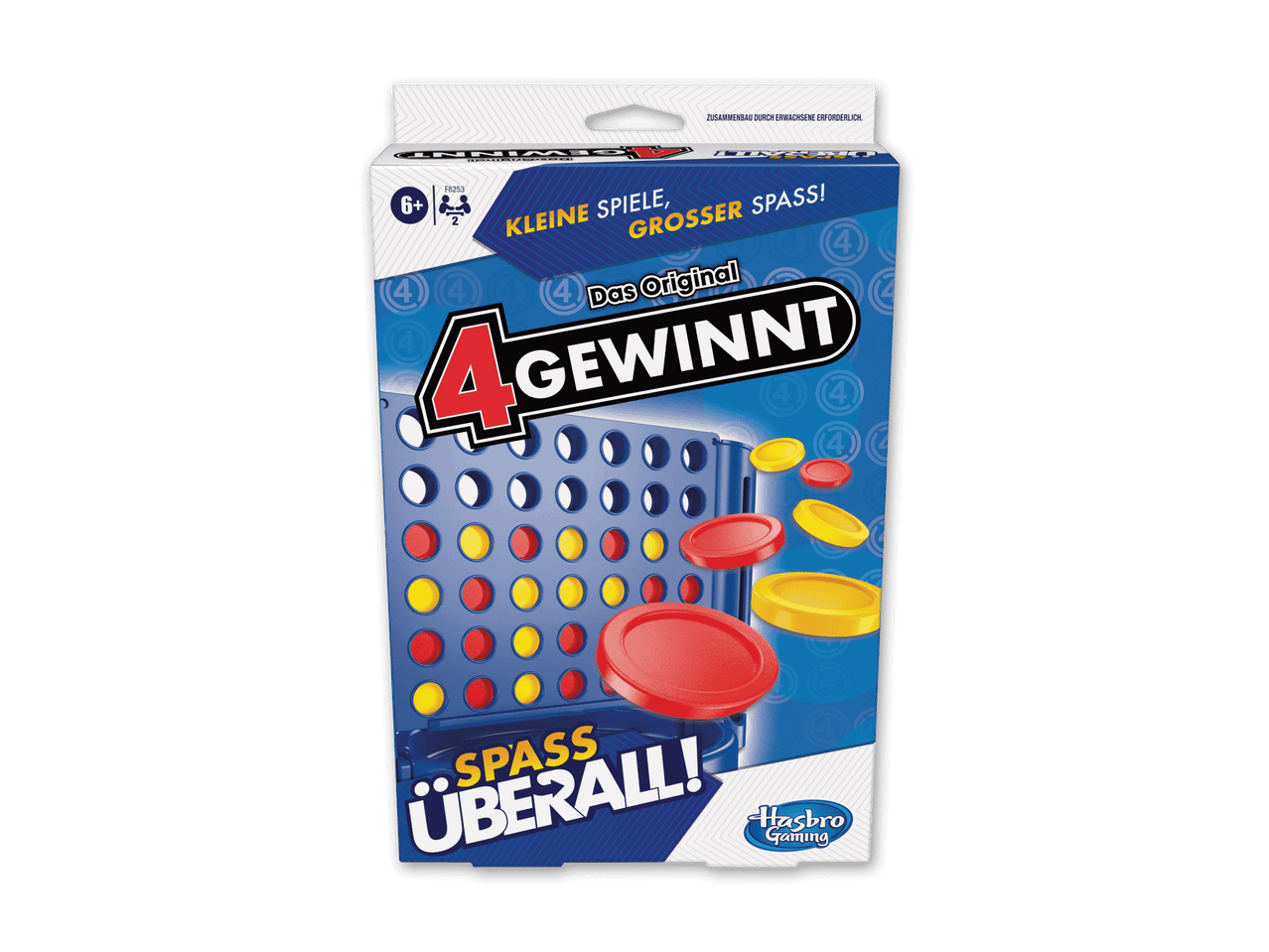 Ein Hasbro Gaming 4 Gewinnt Spiel in der Verpackung.