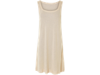 Rochie bej deschis fără mâneci.