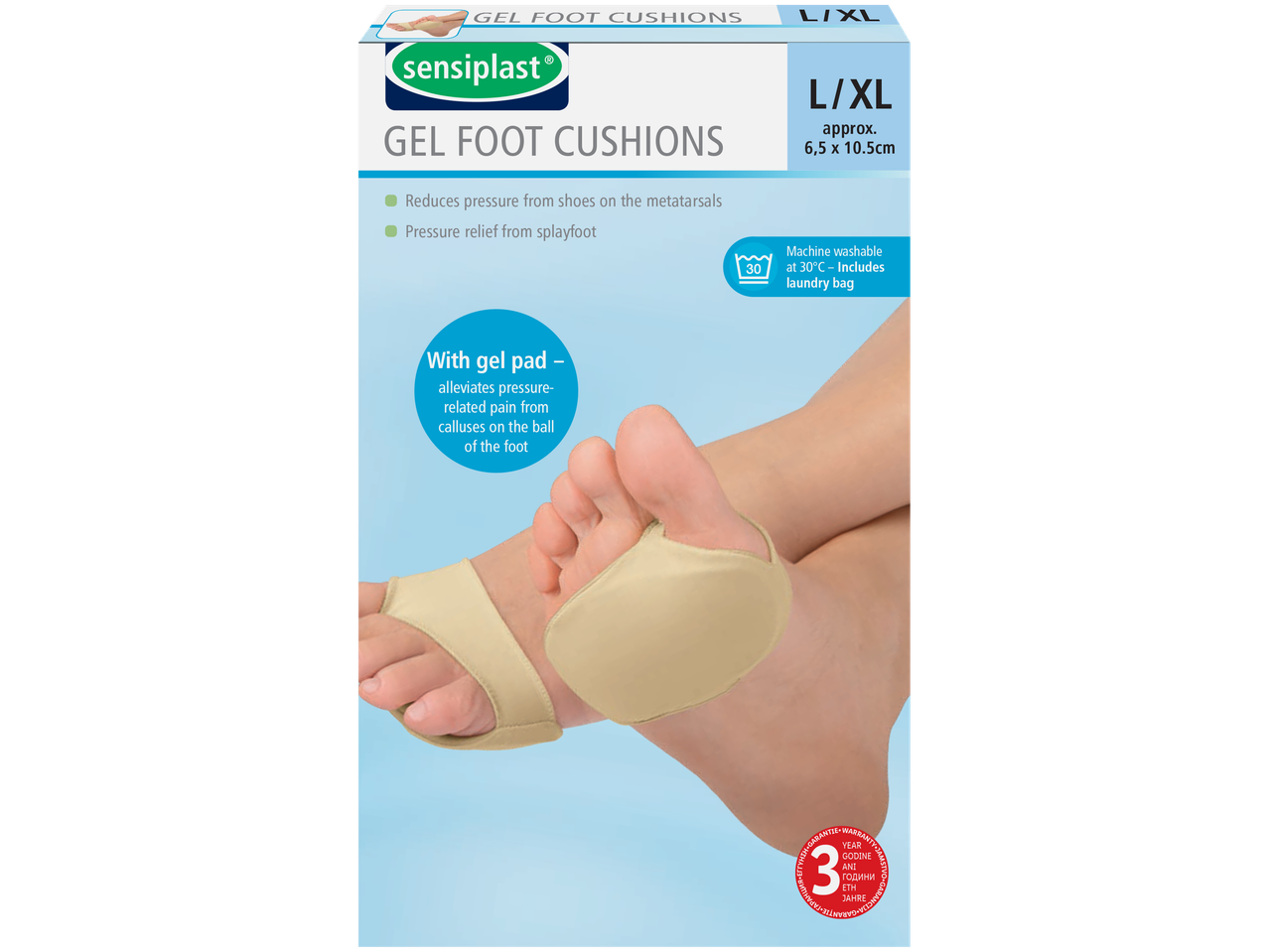 Pernuțe de gel Sensiplast® pentru picioare, pentru ameliorarea presiunii și confort.