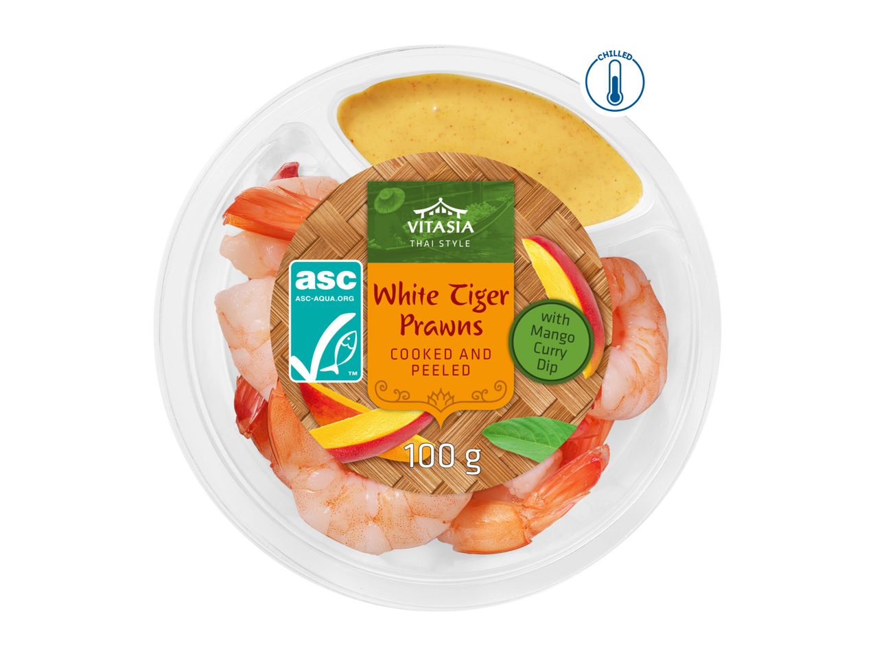 Vitasia Thai Style White Tiger Prawns with Mango Curry Dip (100g)