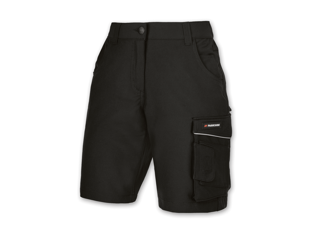 Schwarze Arbeitsshorts mit Seitentaschen und reflektierenden Streifen