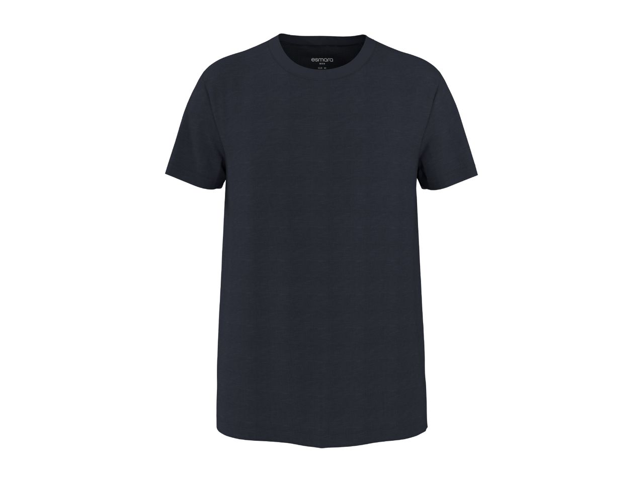 Dark blue men's short-sleeved t-shirt with a round neck