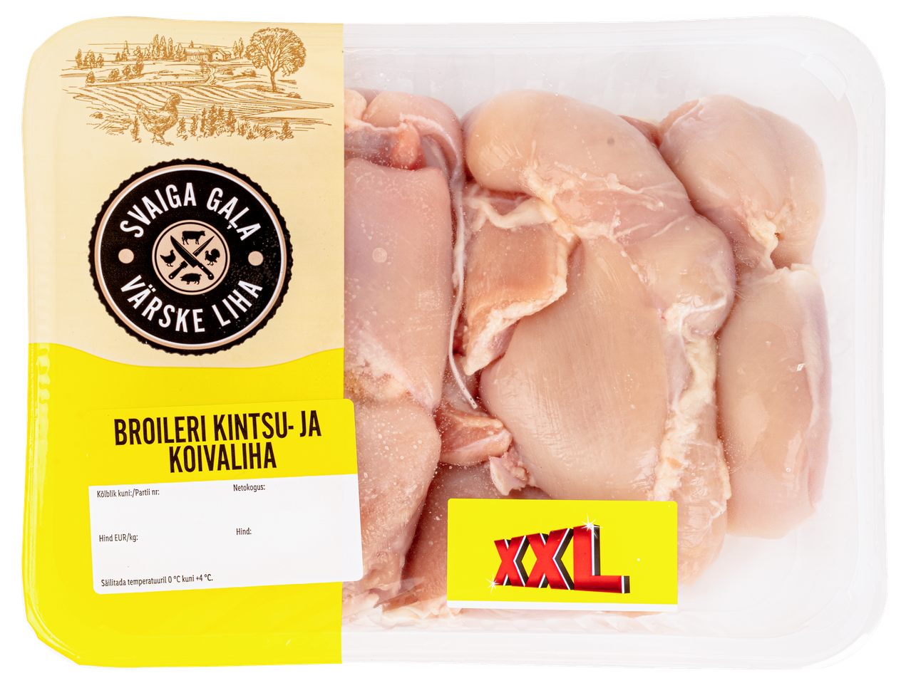 Svaigala Gala jahutatud broilerirind- ja -reiefilee pakend.