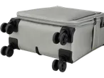 Esmara Cabin Case, light grey, with eight black spinner wheels and zipper closure.
