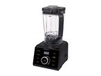Black blender with a digital display and a clear plastic jug