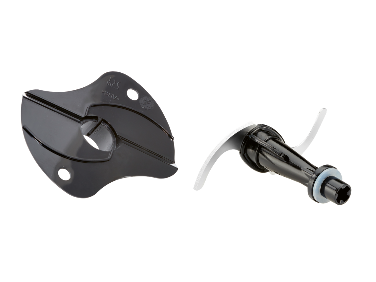 Accessoires pour mixeur : lames et couvercle.