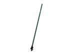 A long-handled wire brush with a dark green handle and black bristles.