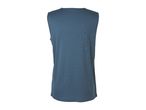 Back view of a men's sleeveless top in a dark blue color