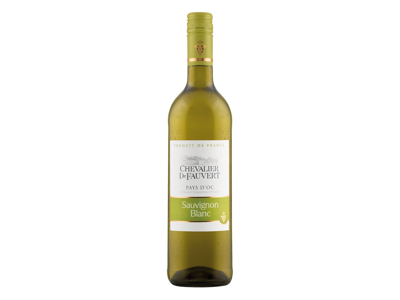 Chevalier De Fauvert Sauvignon Blanc wine bottle.