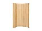 Rolled bamboo fence or privacy screen, light brown, on a white background.